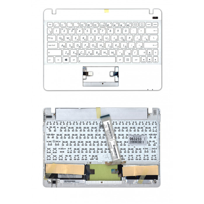 Клавиатура для Asus Vivobook X102 белая топ-панель