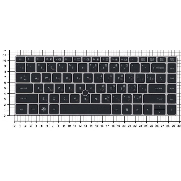 Клавиатура для HP EliteBook 8460P ProBook 6460B 6465B черная c черной рамкой и указателем