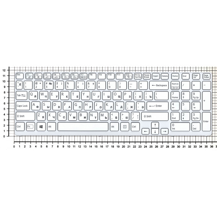 Клавиатура для Sony Vaio SVE17 белая рамка с подсветкой