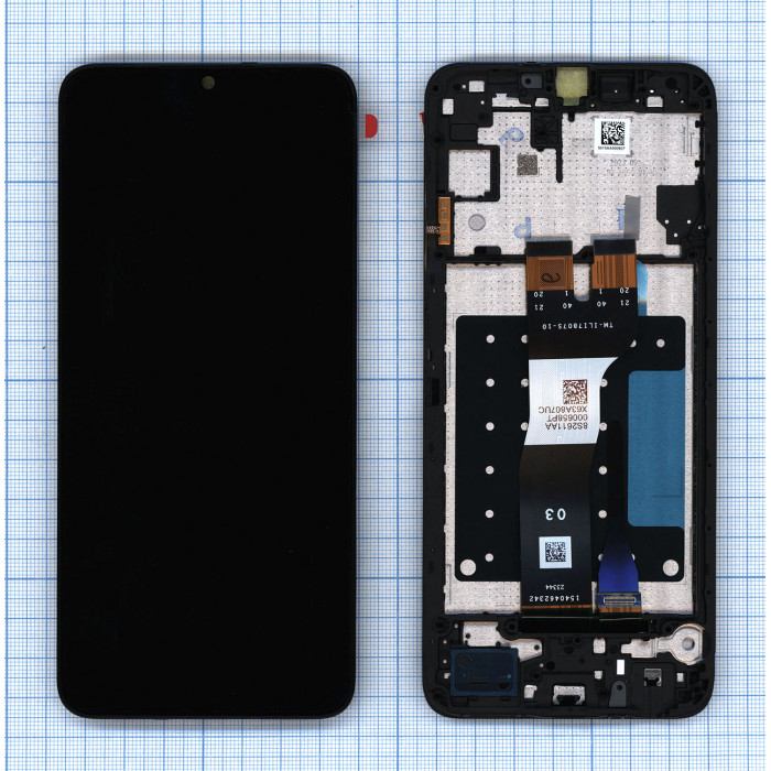 Дисплей для Samsung Galaxy A05S SM-A057F в сборе с тачскрином ServicePack черный (GH81-24365A)