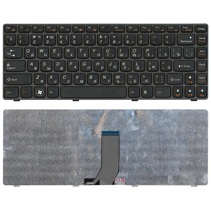 Клавиатура для Lenovo IdeaPad Z470 G470AH G470GH Z370 черная с темной рамкой