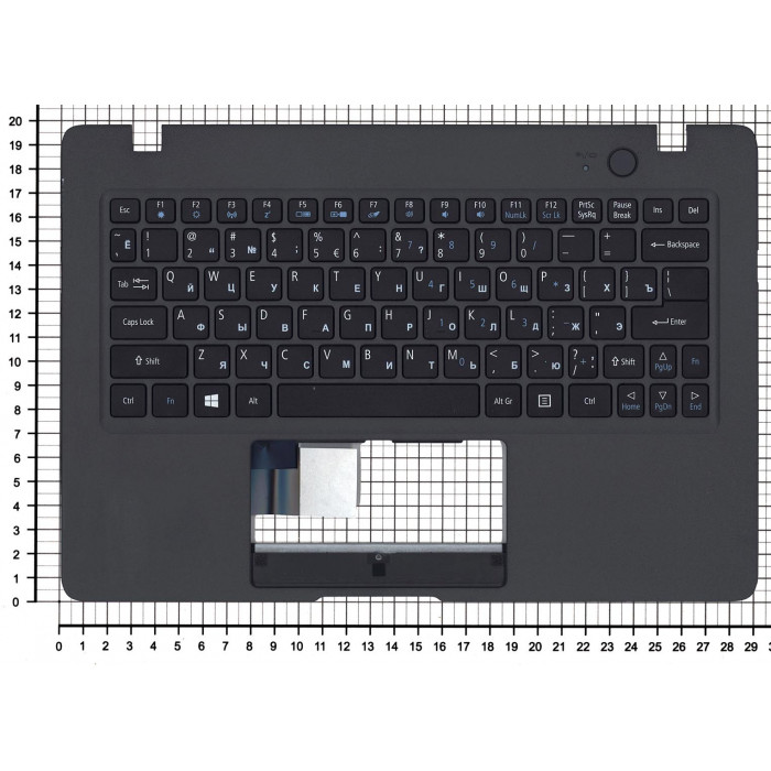 Клавиатура для Acer Aspire One Cloudbook AO1-131 черная топ-панель
