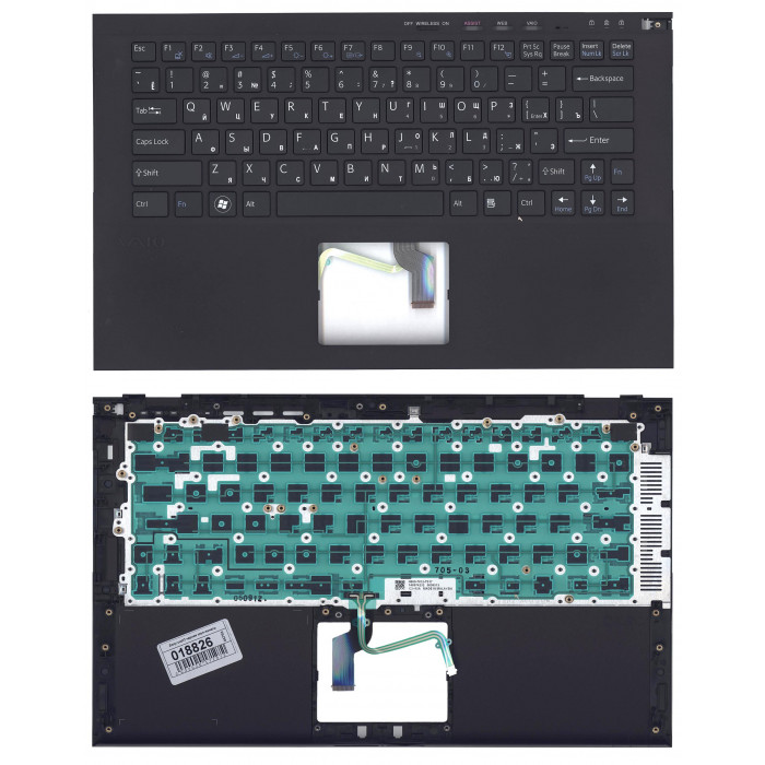 Клавиатура для Sony Vaio VPCZ2 черная топ-панель