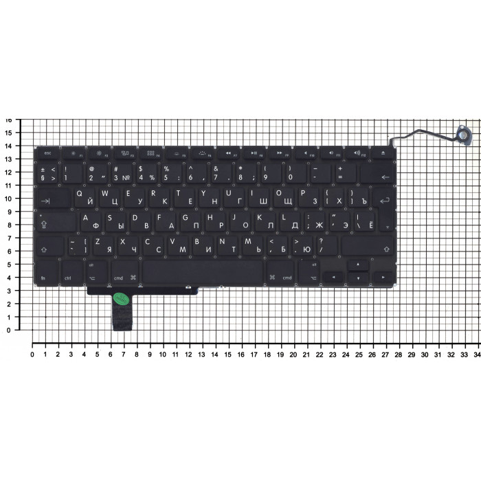 Клавиатура для Macbook A1297 черная, большой Enter