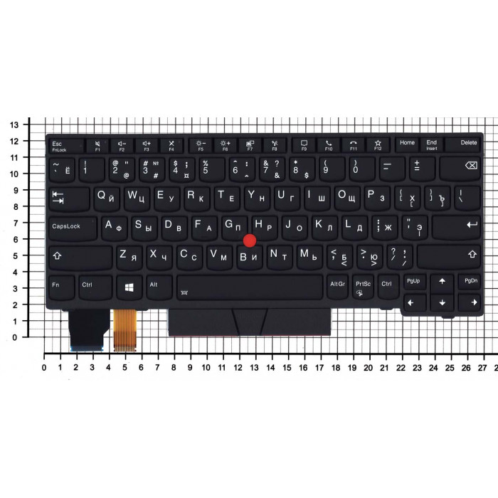 Клавиатура для Lenovo X13, L13 gen 2, L13 Yoga Gen 2 черная с подсветкой и указателем