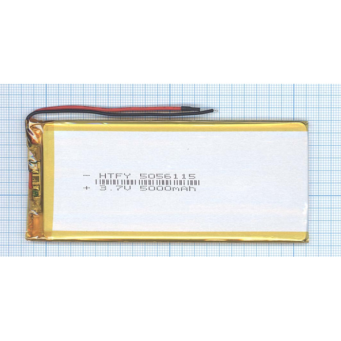 Аккумулятор Li-Pol (батарея) 5*56*115мм 2pin 3.7V / 5000mAh