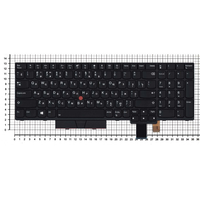 Клавиатура для Lenovo ThinkPad T580 черная с подсветкой