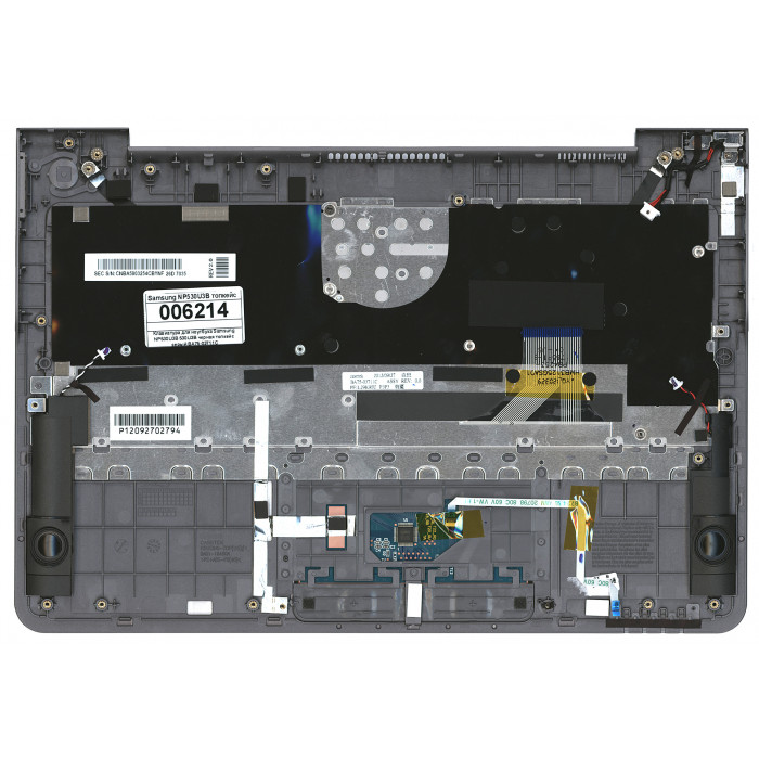 Клавиатура для Samsung NP530U3B 530U3B черная топкейс серый