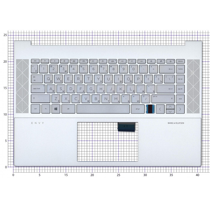 Клавиатура для HP Envy 15-EP топкейс серебро