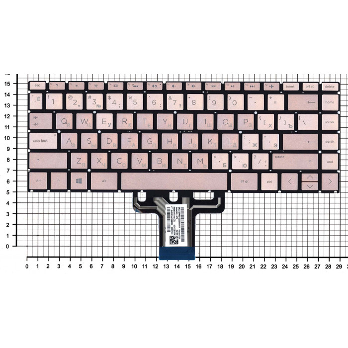 Клавиатура для HP Pavilion x360 14-cd0000 золотистая с подсветкой