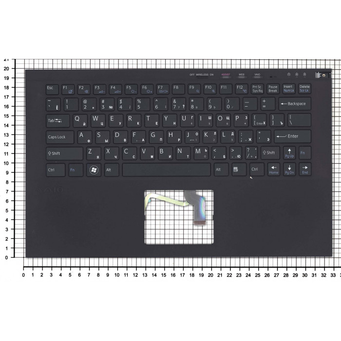 Клавиатура для Sony Vaio VPCZ2 черная топ-панель