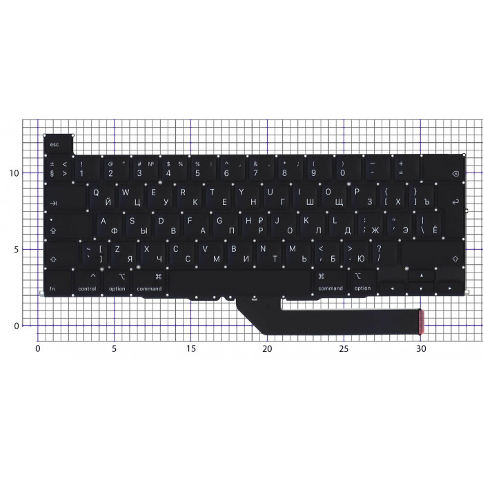 Клавиатура для ноутбука Apple MacBook Pro 16 Retina A2141 Late 2019 Г-образный Enter