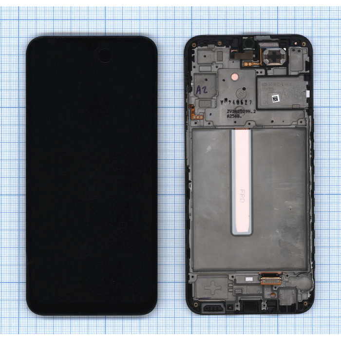 Дисплей для Samsung Galaxy A25 5G SM-A256E в сборе с тачскрином ServicePack черный (GH82-33214A)