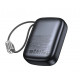 Внешний аккумулятор Powerbank HOCO Q55 Rock с 2 кабелями, 20000mAh, серый металлик