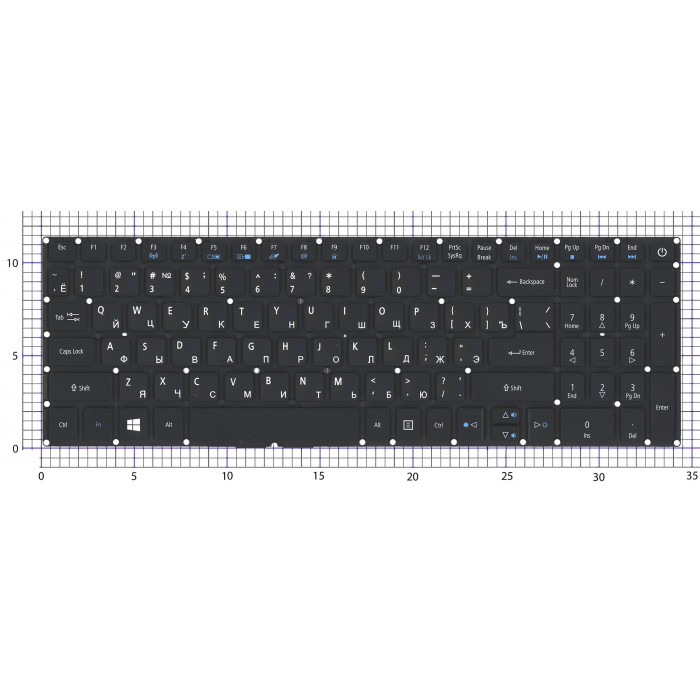 Клавиатура для ноутбука Acer Aspire 7 A717-72 черная