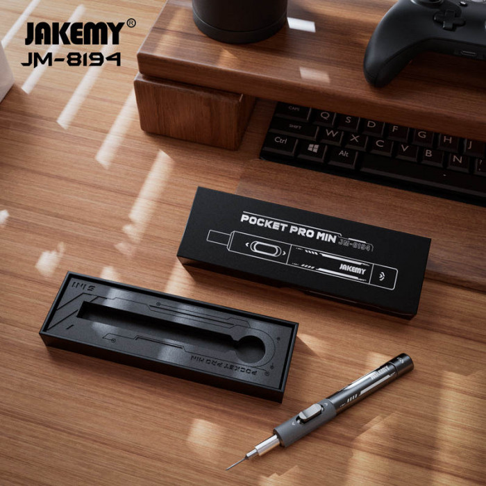Аккумуляторная отвертка Jakemy JM-8194 со встроенными битами