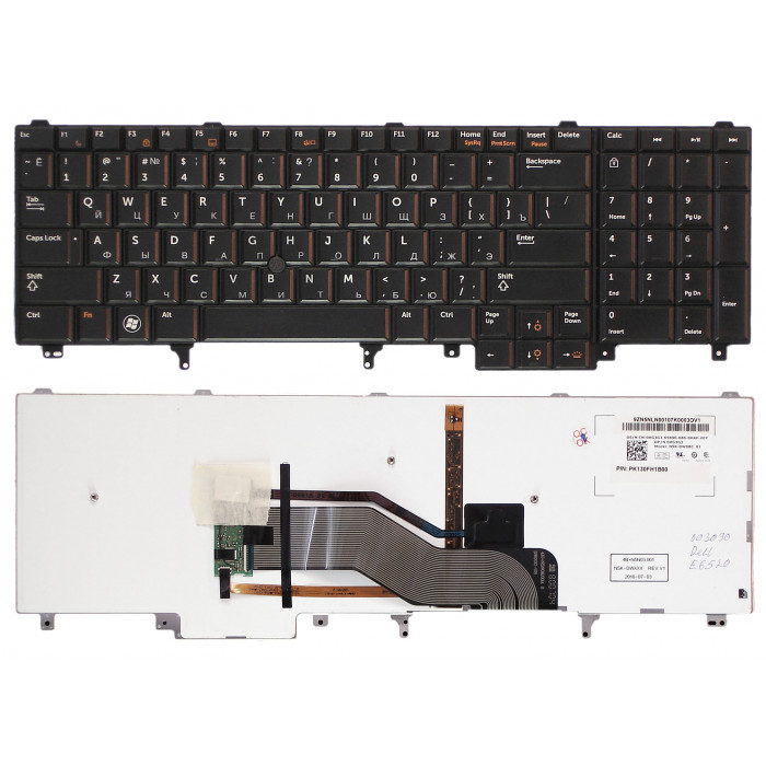 Клавиатура для Dell Latitude E6520 E6530 E6540 Latitude M4600 M4700 M4800 M6600 M6700 M6800 NSK-DWAUF, NSK-DW0UC, MP-10J13SU-6886, 0F1CN4, 05KK5K, PK130FH1A0 черная с подсветкой