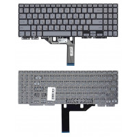 Клавиатура для Asus ZenBook Flip 15 UX562F, UX562FA, UX562FD, UX562FDX серебристая с подсветкой
