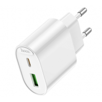 Блок питания (сетевой адаптер) HOCO C109A PD20W+QC3.0 charger, белый