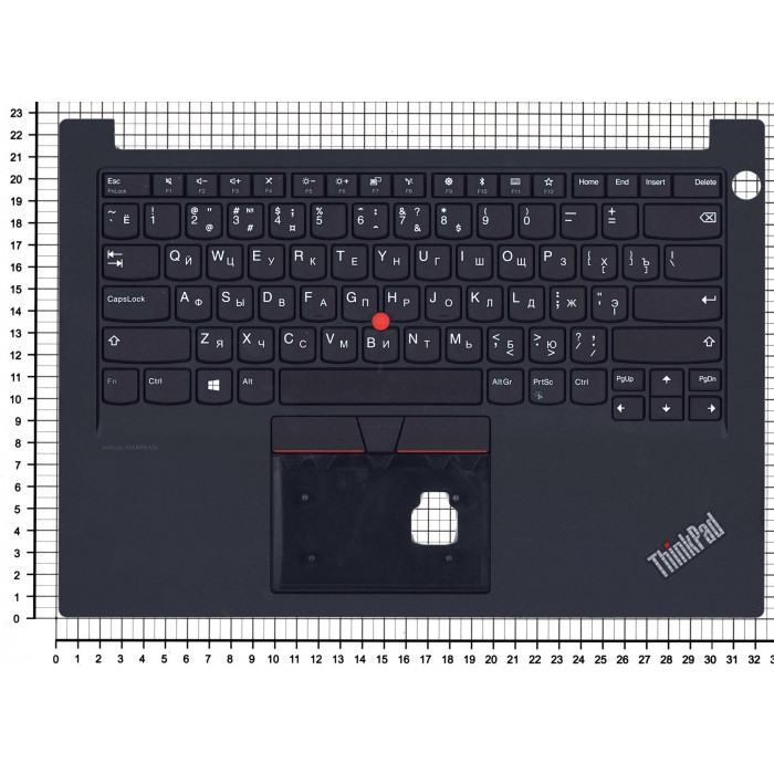 Клавиатура для Lenovo Thinkpad E14 топкейс без подсветки