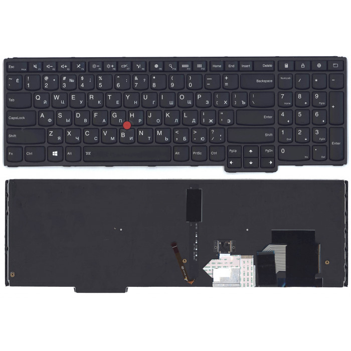 Клавиатура для Lenovo Thinkpad S5 Yoga 15 черная с подсветкой