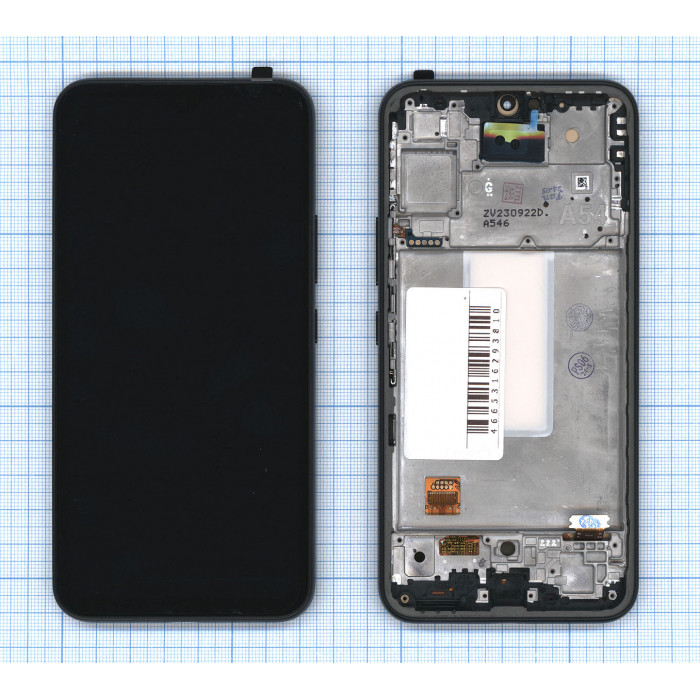 Дисплей (модуль) для Samsung Galaxy A54 5G A546E в сборе с тачскрином и рамкой (OLED Small) черный