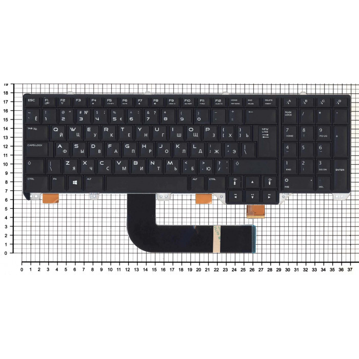 Клавиатура для Dell Alienware M17x R5 черная с подсветкой