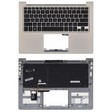 Клавиатура для Asus ZenBook UX303U черная с подсветкой, серый топкейс