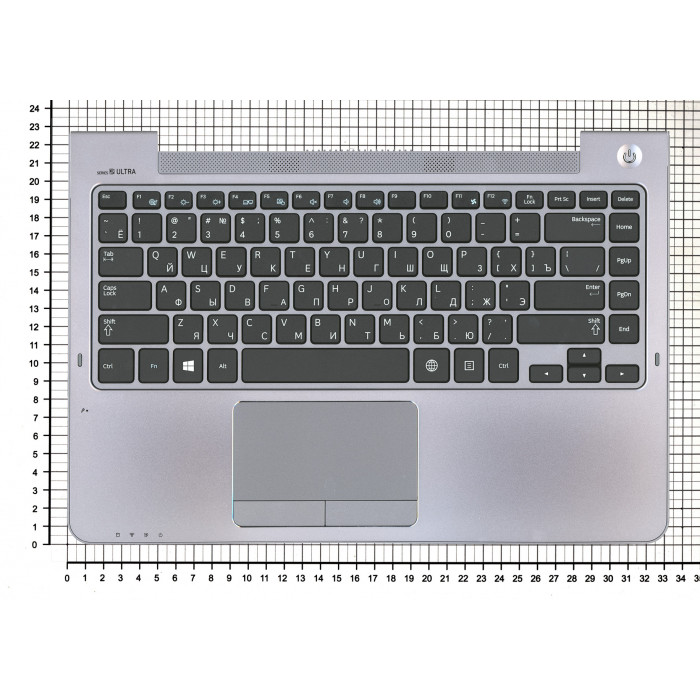 Клавиатура для Samsung 535U4C NP535U4C 535U4C-S02 черная топ-панель серый