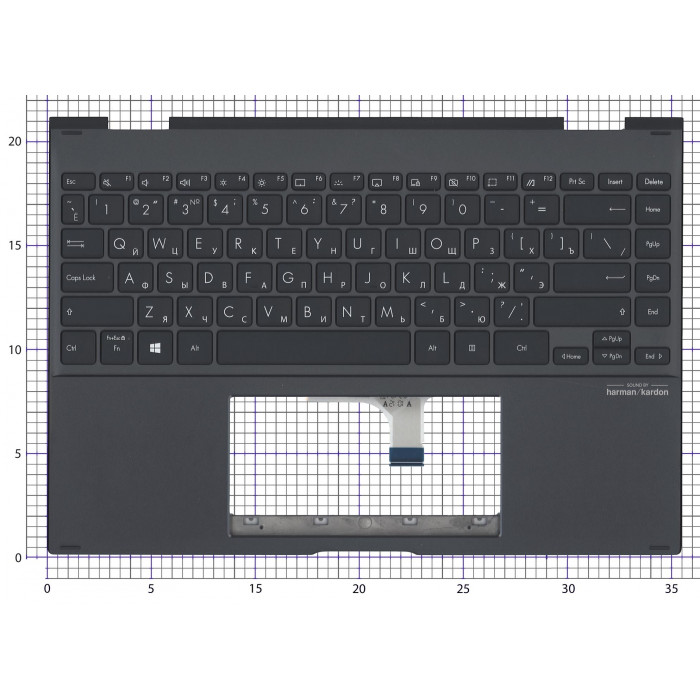 Клавиатура для Asus Zenbook UX363 топкейс темно-серый