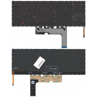 Клавиатура для ноутбука HP Omen 15-ek черная с красной подсветкой