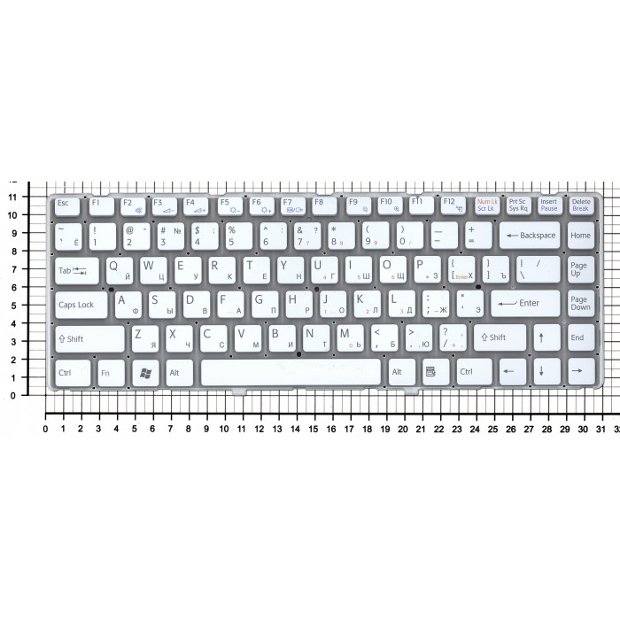 Клавиатура для ноутбука Sony Vaio VPC-EA белая без рамки