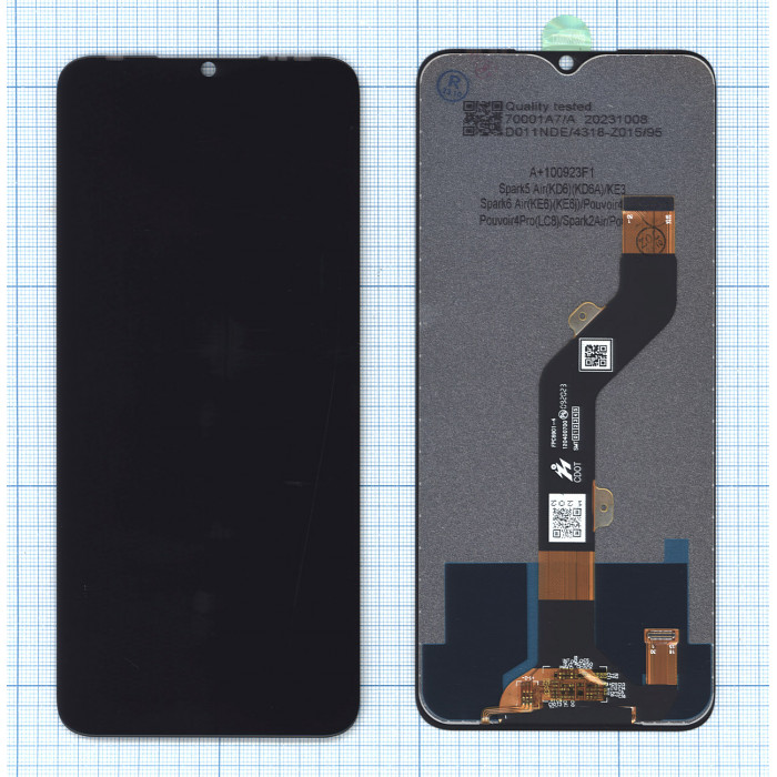 Дисплей для Tecno Spark 5 Air черный