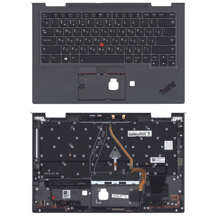 Черный топкейс для Lenovo Thinkpad X1 Yoga 5th Gen