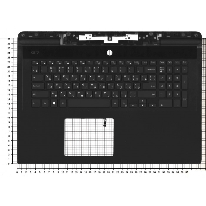 Клавиатура для ноутбука Dell G7 7790 17-7790 черная с подсветкой топ-панель