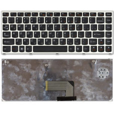 Клавиатура для Lenovo IdeaPad U460 черная с серебристой рамкой
