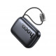 Внешний аккумулятор Powerbank HOCO Q55 Rock с 2 кабелями, 20000mAh, серый металлик