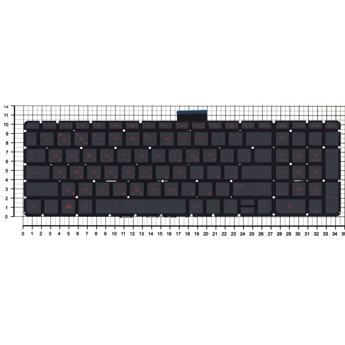 Клавиатура для HP Pavilion 15-ab 15-ab000 15-cb 15z-ab100 черная с красной подсветкой