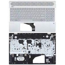 Клавиатура для HP 15-CS 15-CW топкейс Серебро