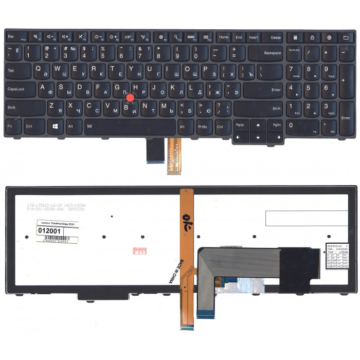 Клавиатура для Lenovo ThinkPad Edge E531 E540 черная с подсветкой