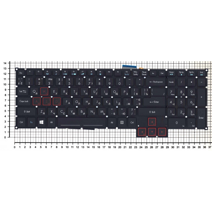 Клавиатура для Acer Predator 15 G9-591 черная с подсветкой
