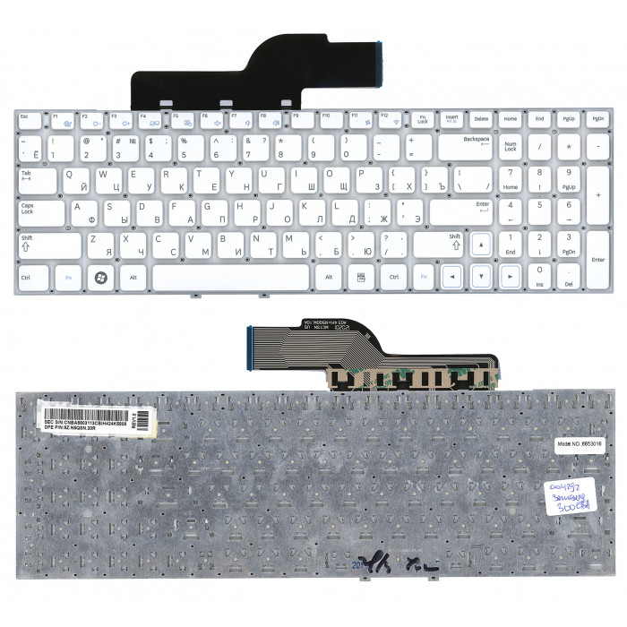 Клавиатура для Samsung 300E5A 300V5A 305V5A 305E5 белая