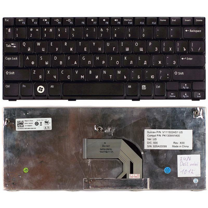 Клавиатура для Dell Inspiron mini 1012 1018 черная