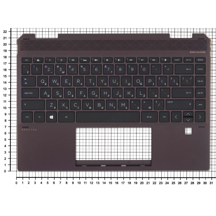 Клавиатура для ноутбука HP Spectre x360 13-AP 13T-AP черная топ-панель