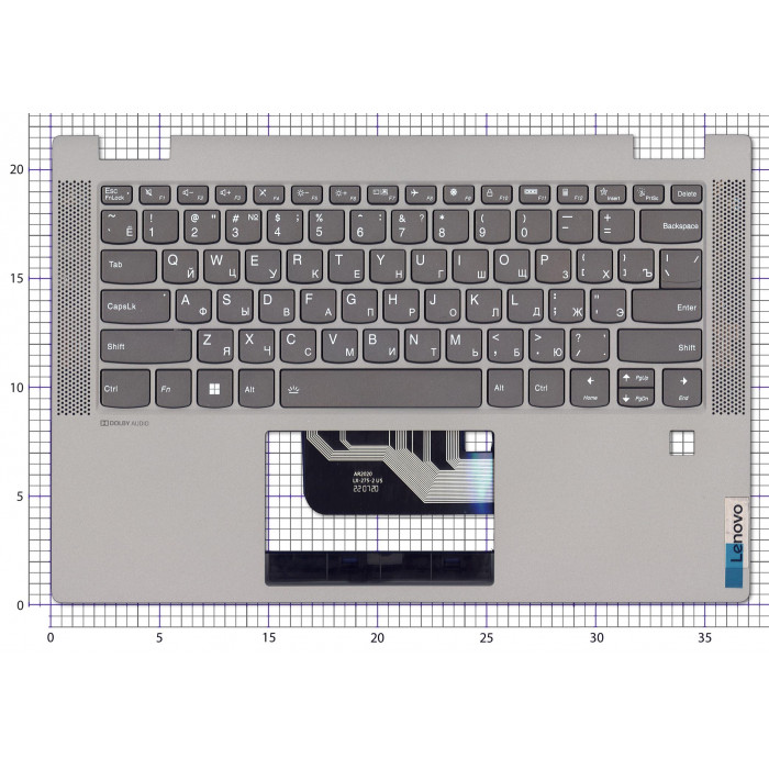 Клавиатура для ноутбука Lenovo IdeaPad Flex 5 14IAU7 серебристая