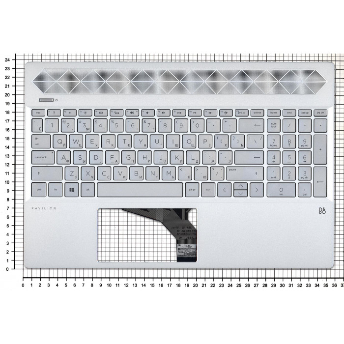 Клавиатура для HP 15-CS 15-CW топкейс Серебро