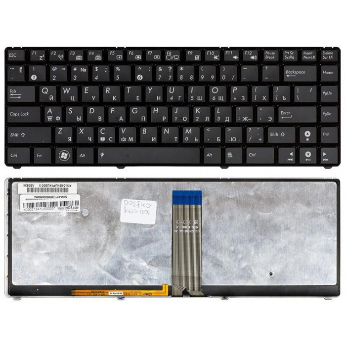 Клавиатура для Asus UL20 Eee PC 1201 черная с рамкой с подсветкой