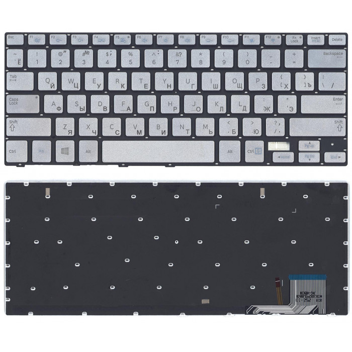 Клавиатура для Samsung 740U3E NP740U3E серебристая