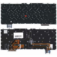 Клавиатура для ноутбука Lenovo ThinkPad Z13 Gen 1 черная без рамки с подсветкой