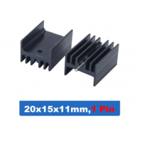 Алюминиевый радиатор TO-220 Mosfet, 20x15x10мм, 1Pin